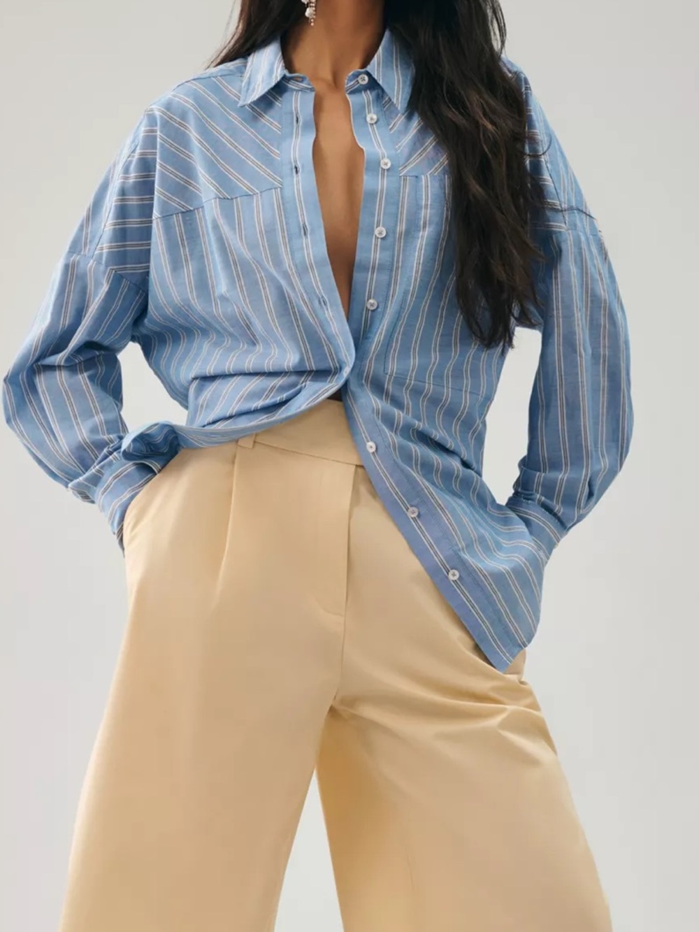 Pilcro Striped Boyfriend Button-down
